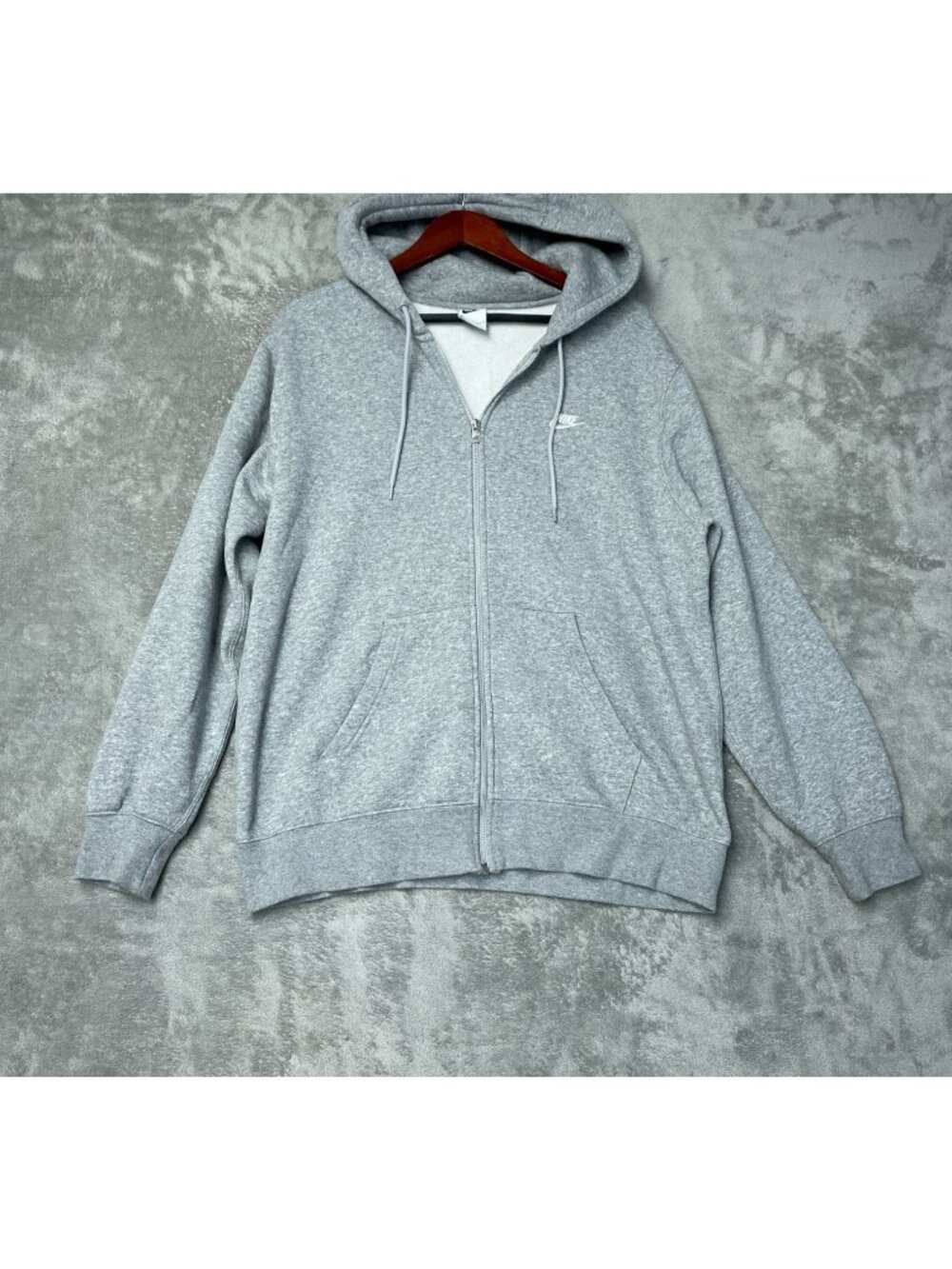 NWOT Nike Men's  L Gray Full-Zip Hoodie Sweatshirt  Cotton Blend e1716
